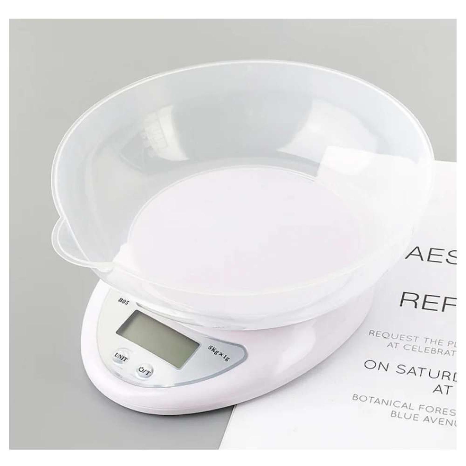 Balanza Pesa Digital De Cocina 5 Kilos A Pilas Con Recipiente-4