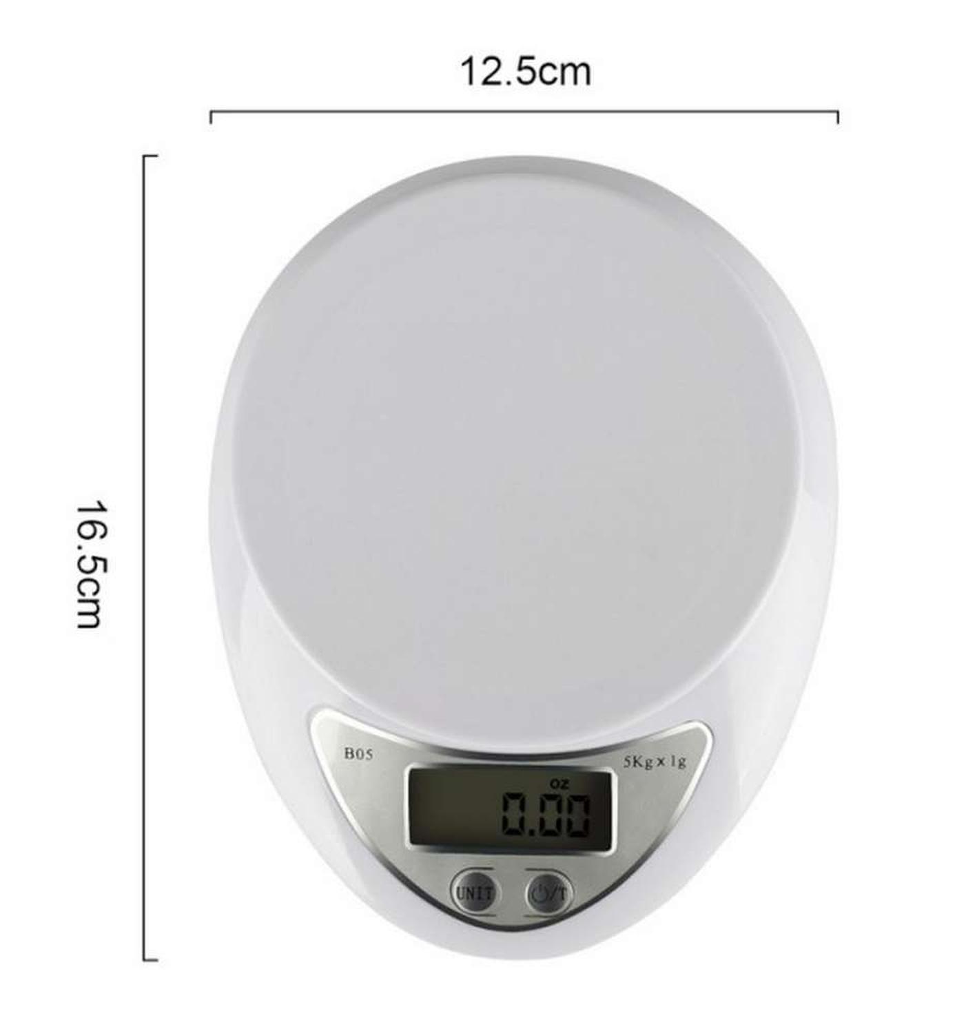 Balanza Pesa Digital De Cocina 5 Kilos A Pilas Con Recipiente-6