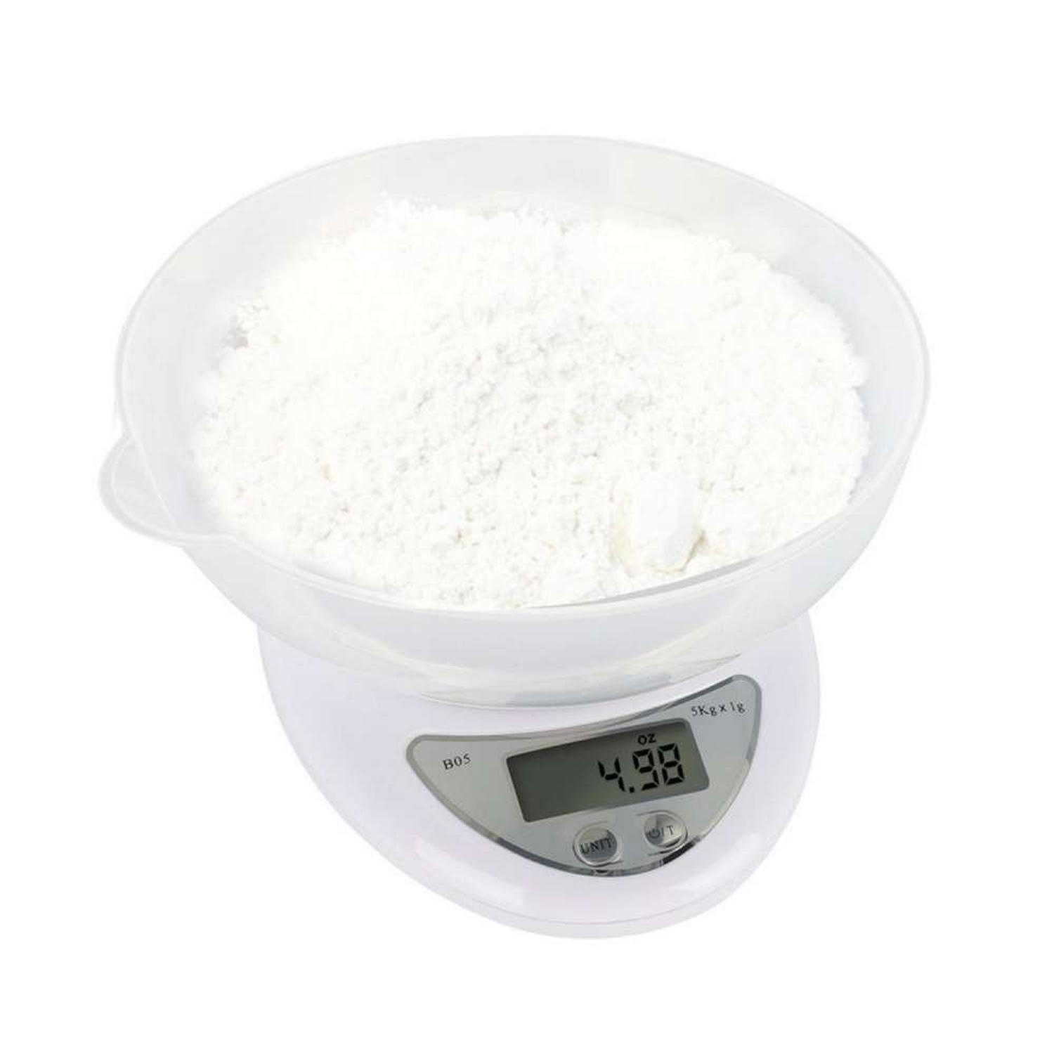 Balanza Pesa Digital De Cocina 5 Kilos A Pilas Con Recipiente-7