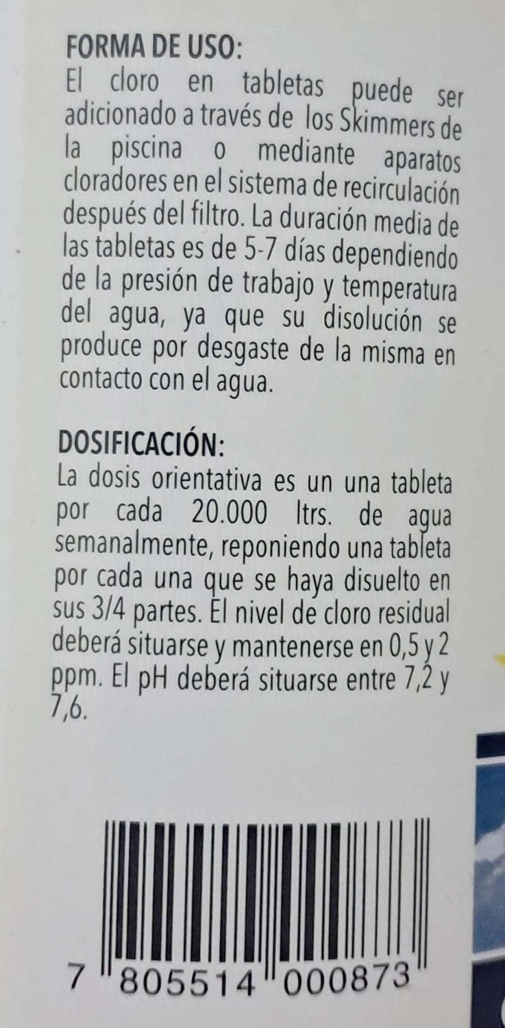 Pastilla Cloro Multifuncional Tableta Disolucion Lenta 1 Kg-4