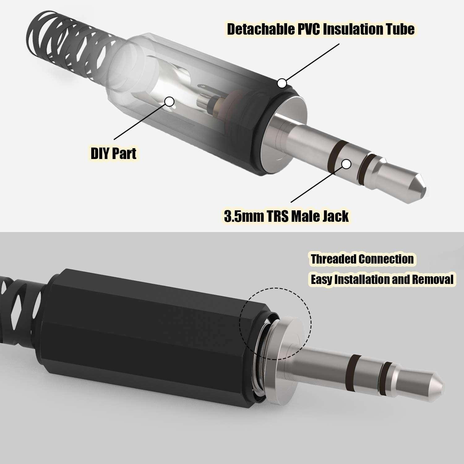 Conector Jack Plug Audio 3.5mm Estereo para Soldar Armar-4