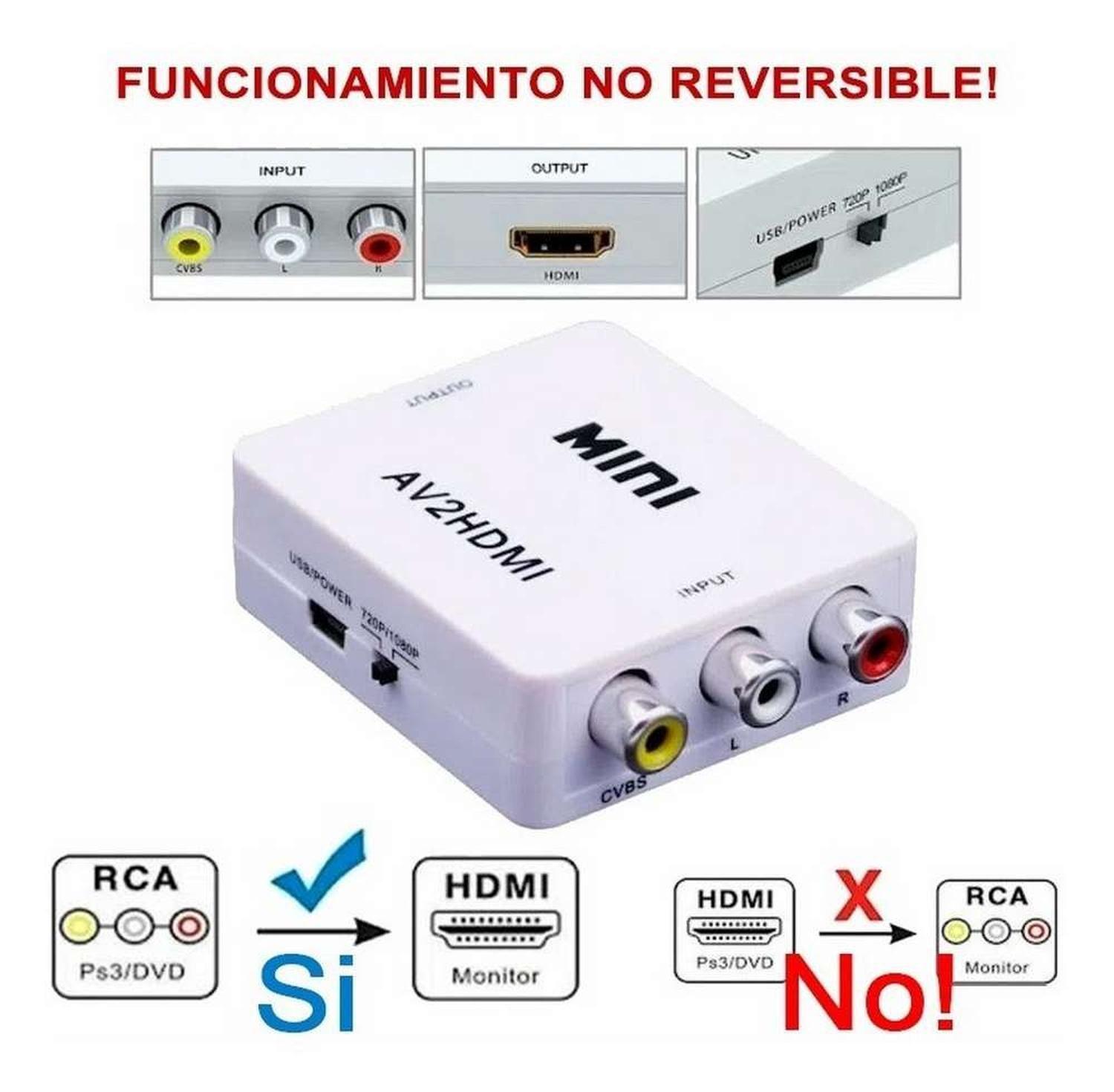Adaptador Conversor Para Playstation Wii Xbox Rca Video Hdmi Av-5