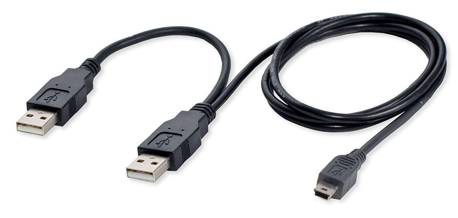 Cable Usb Disco Duro Externo Cofre Tipo Y Doble 5 Pin Mini-0