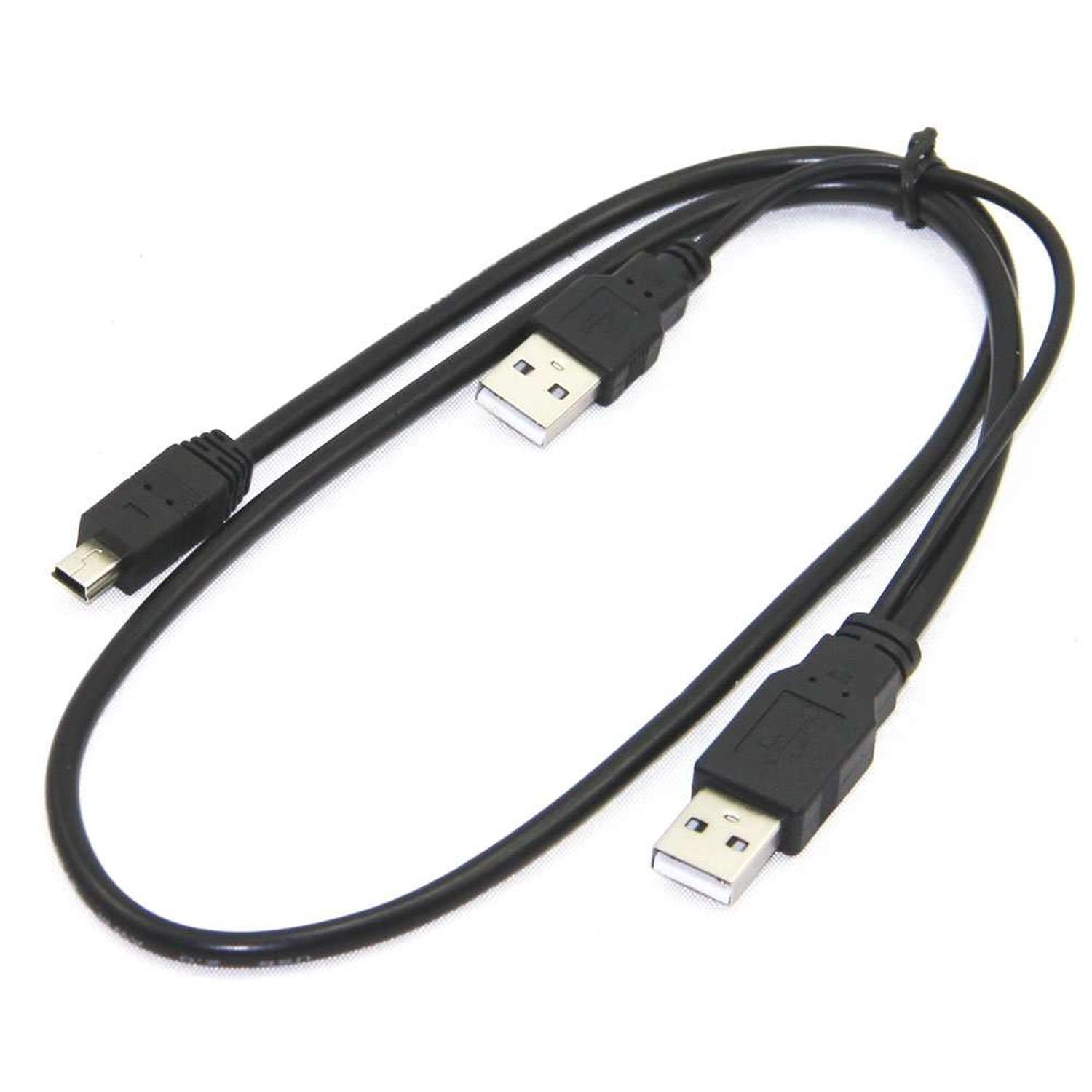 Cable Usb Disco Duro Externo Cofre Tipo Y Doble 5 Pin Mini-2