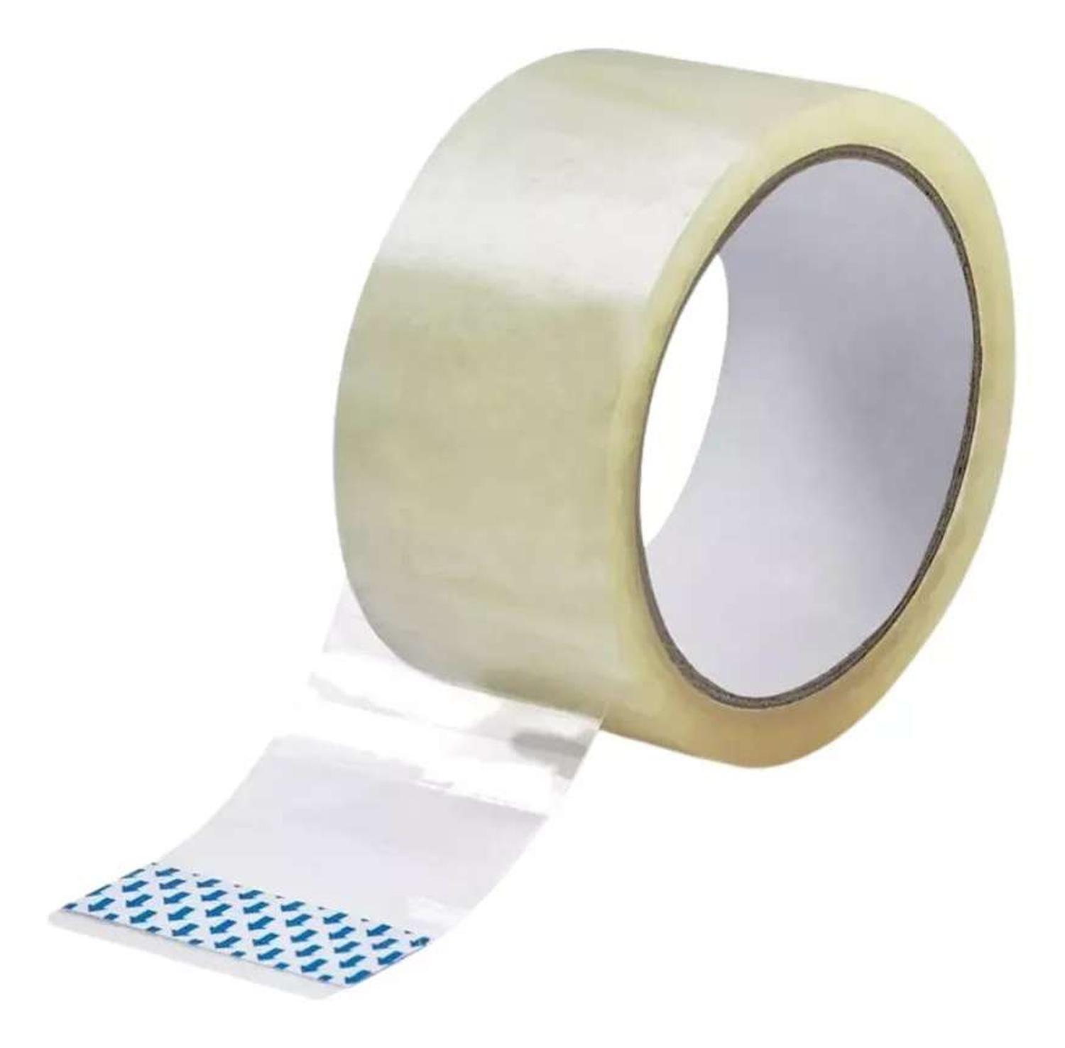 3x Cinta Huincha Embalaje Ancha Transparente Embalar Caja-0