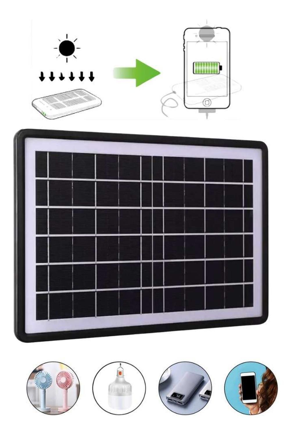 Panel Solar USB Cargador Emergencia Portatil Cable Luz Sol-6