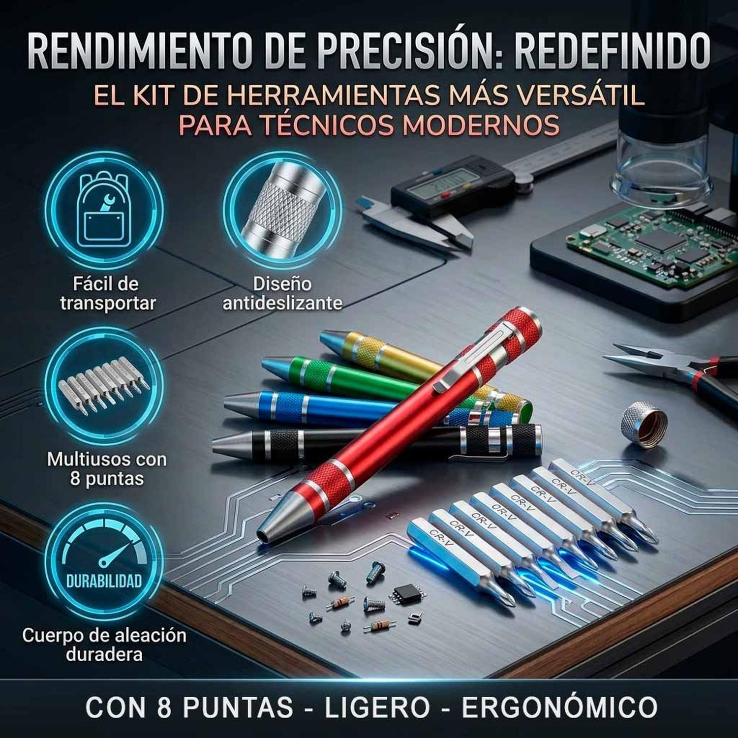 Set Kit Destornillador Precision Metal Mini Celular Notebook-8
