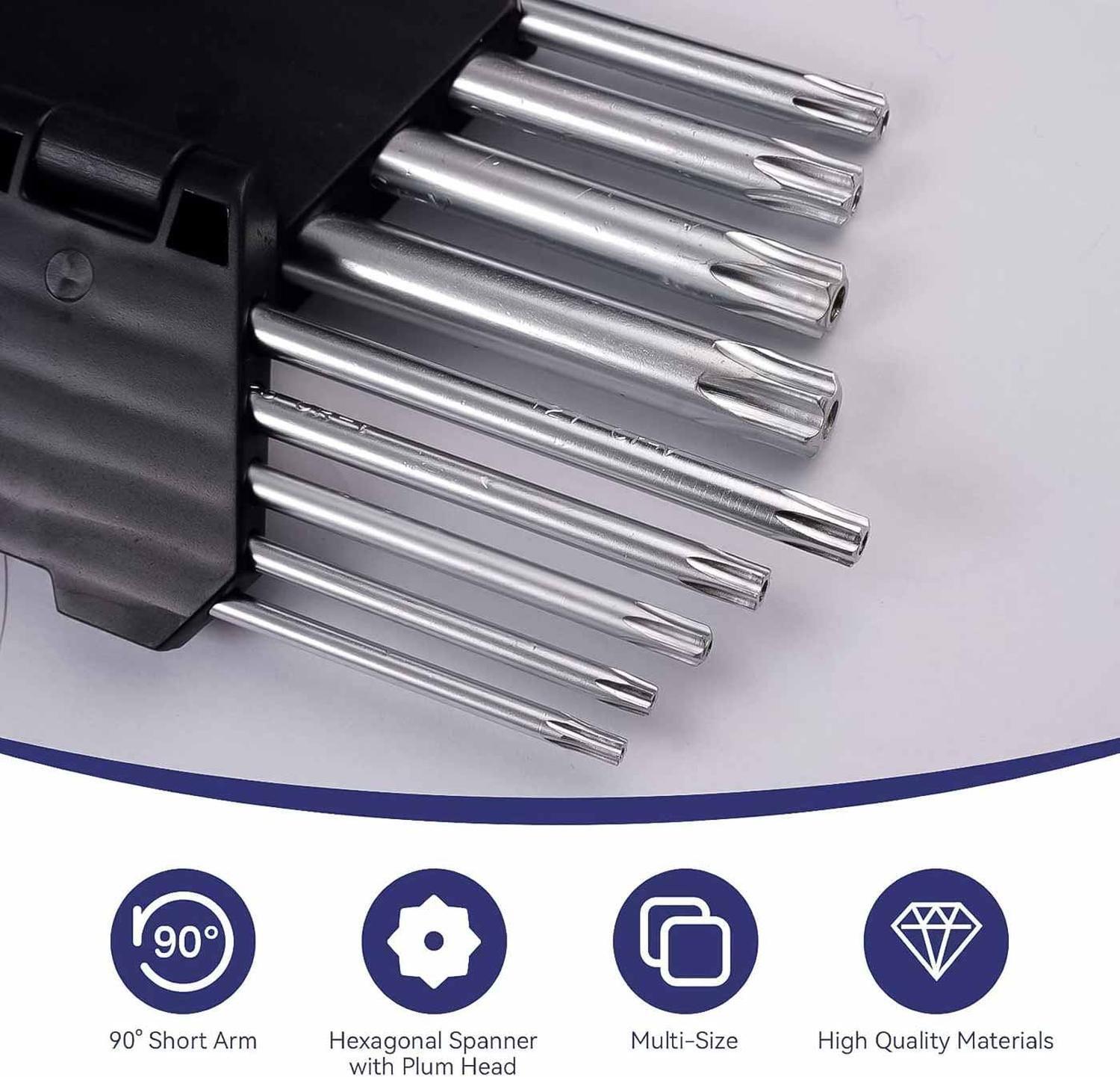 Set Herramienta De Llaves Punta Estrella Torx Hexagonal 9pcs-2