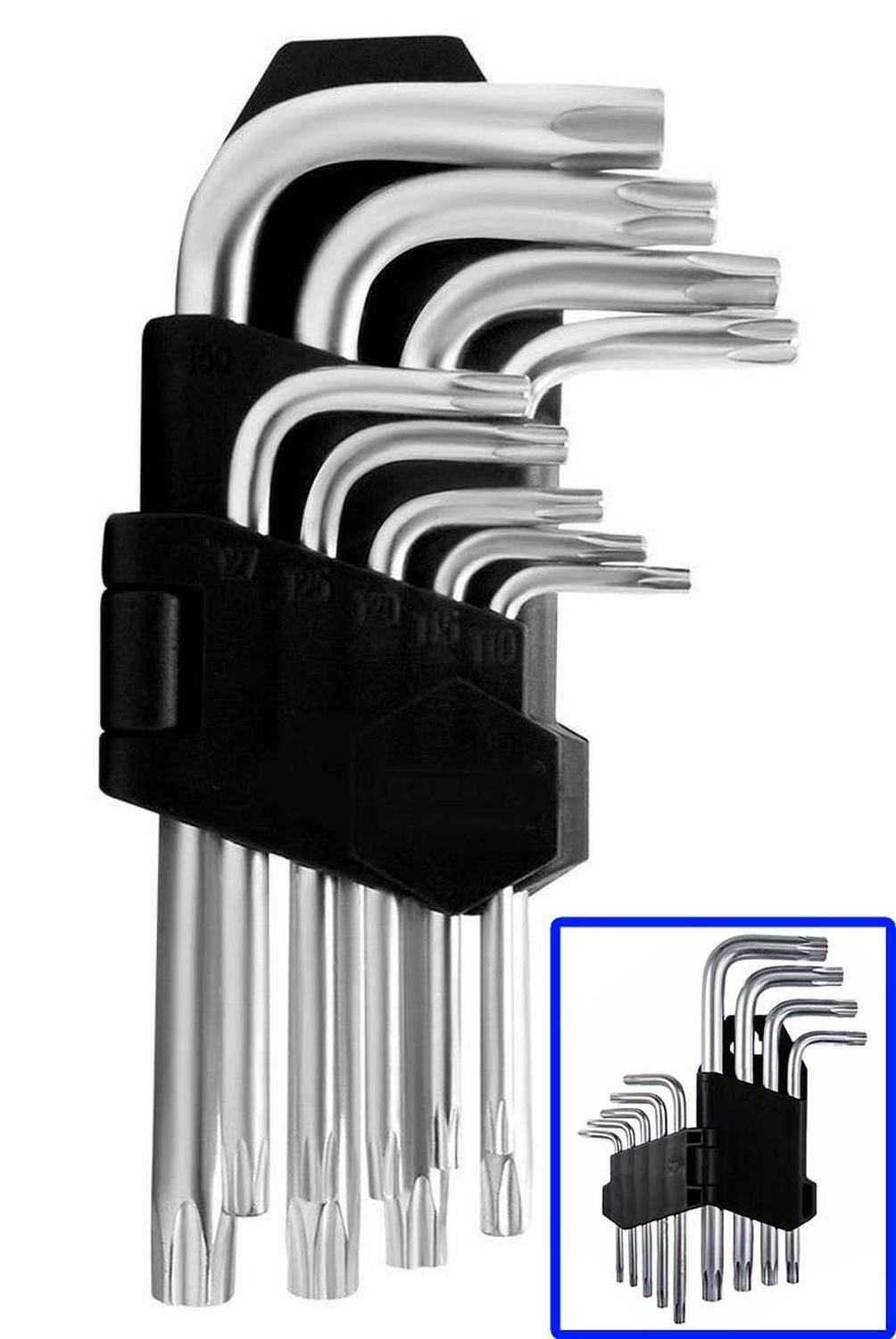 Set Herramienta De Llaves Punta Estrella Torx Hexagonal 9pcs-3