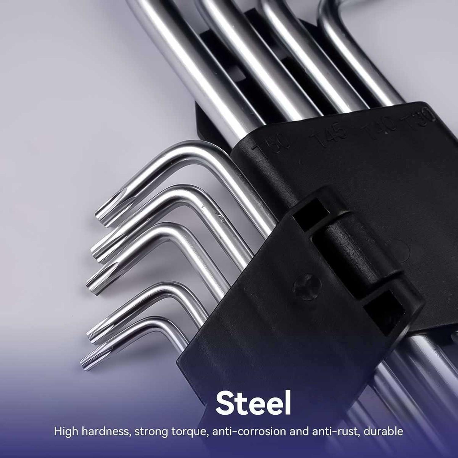 Set Herramienta De Llaves Punta Estrella Torx Hexagonal 9pcs-8