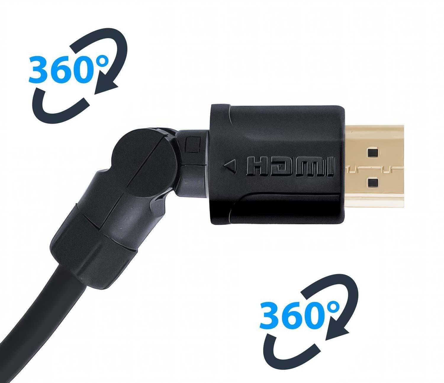 Cable En Angulo L Giratorio 360 Led Bluray Para Hdmi Ps3 Ps5-2