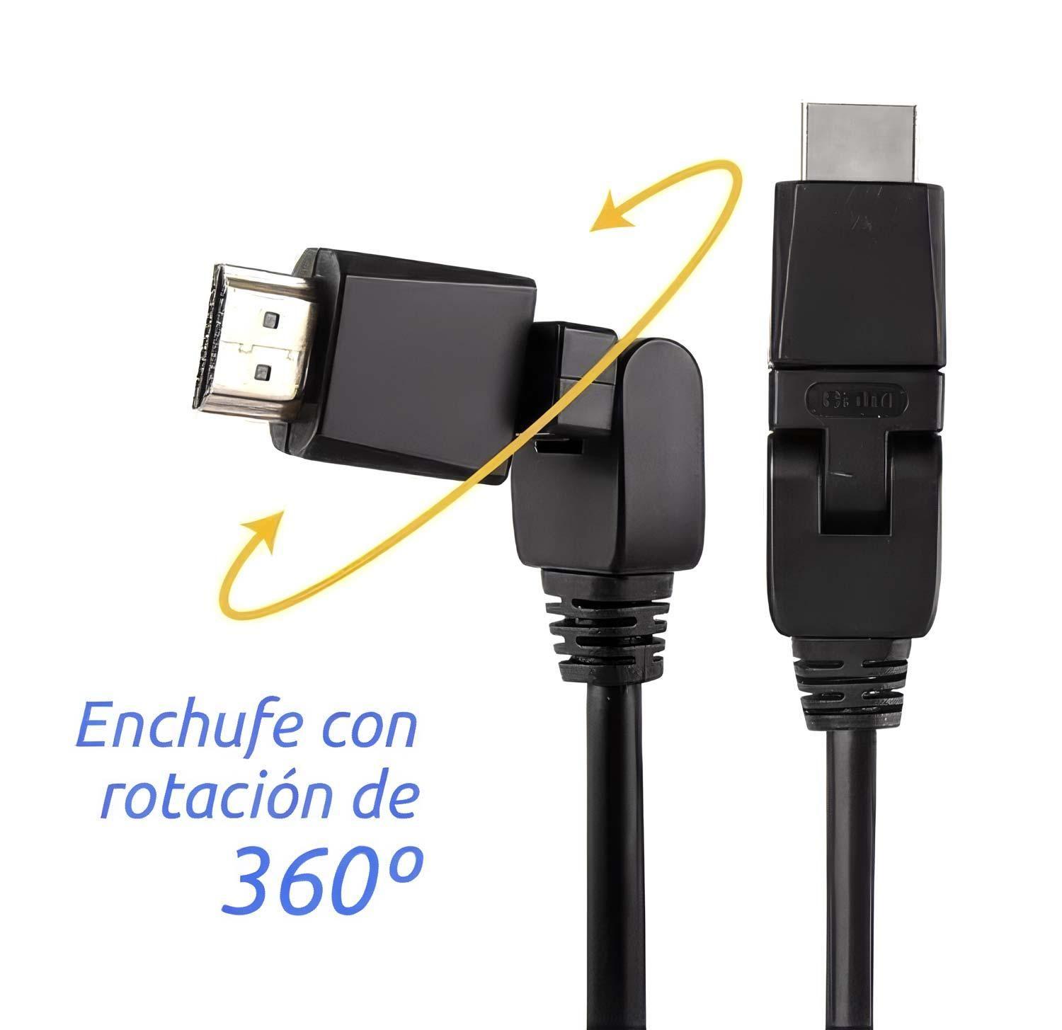 Cable En Angulo L Giratorio 360 Led Bluray Para Hdmi Ps3 Ps5-3