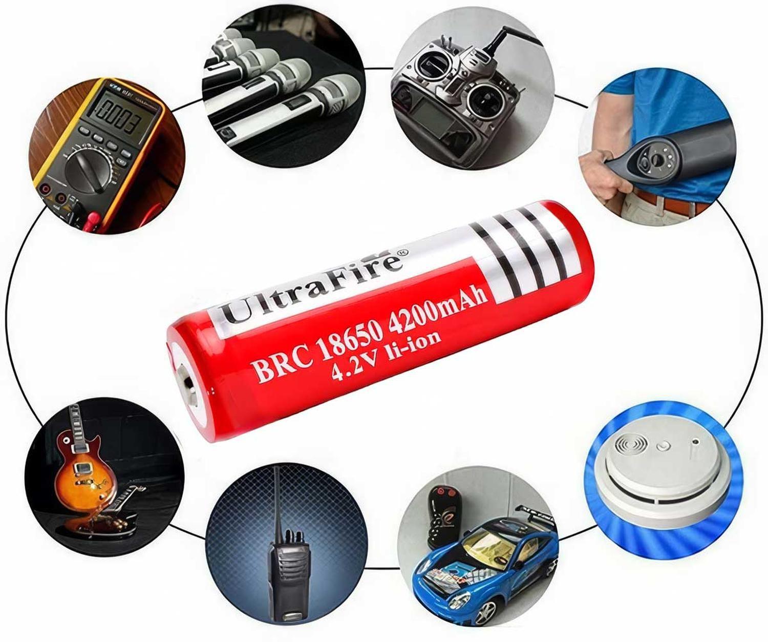 6X Pack Pila Recargable 18650 Bateria Mah Linterna Vapeador-5