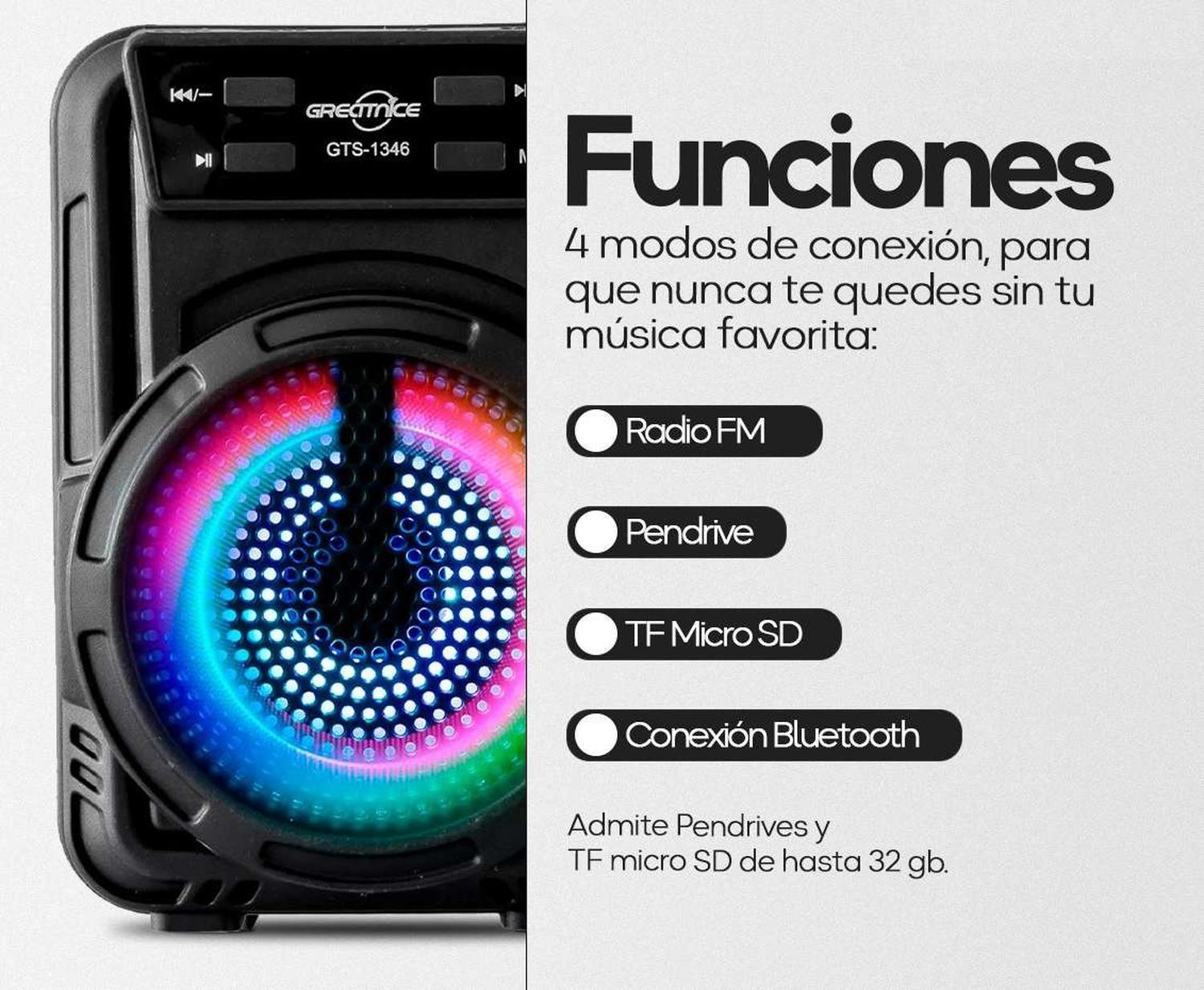 Mini Parlante Radio Bluetooth Luz Rgb Led Portatil Recargable-2