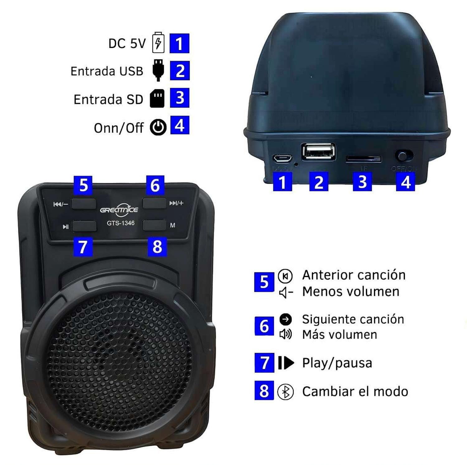 Mini Parlante Radio Bluetooth Luz Rgb Led Portatil Recargable-3