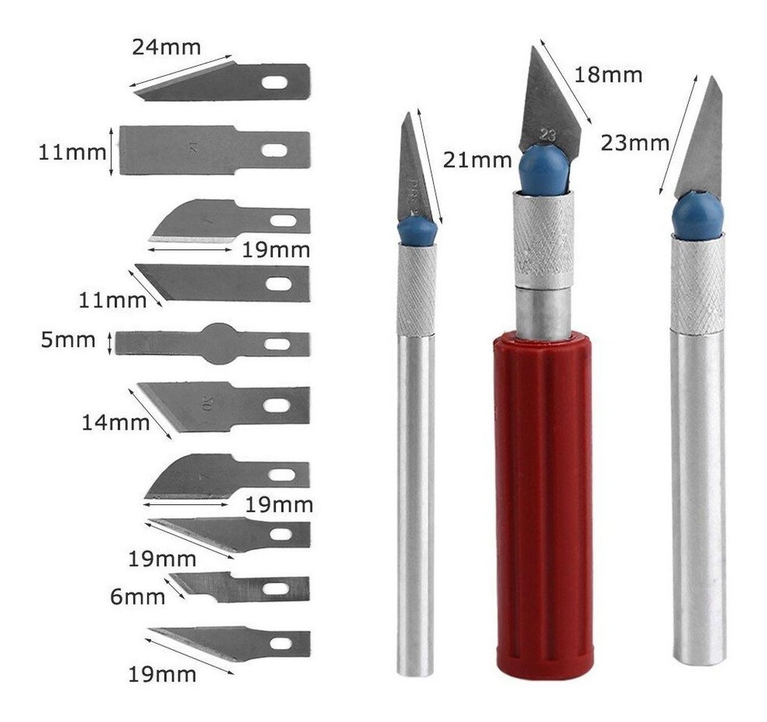 Bisturi Cortante Tipo Lapiz Con Cuchillas Metal Manualidades Diseño 9-6