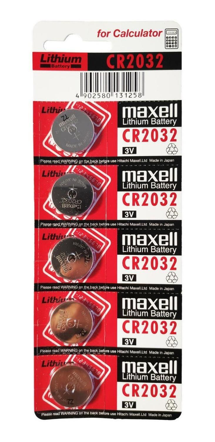 Bateria Litio Pila Cr2032 Maxell 3v Tira 5 Pilas Boton Reloj-2