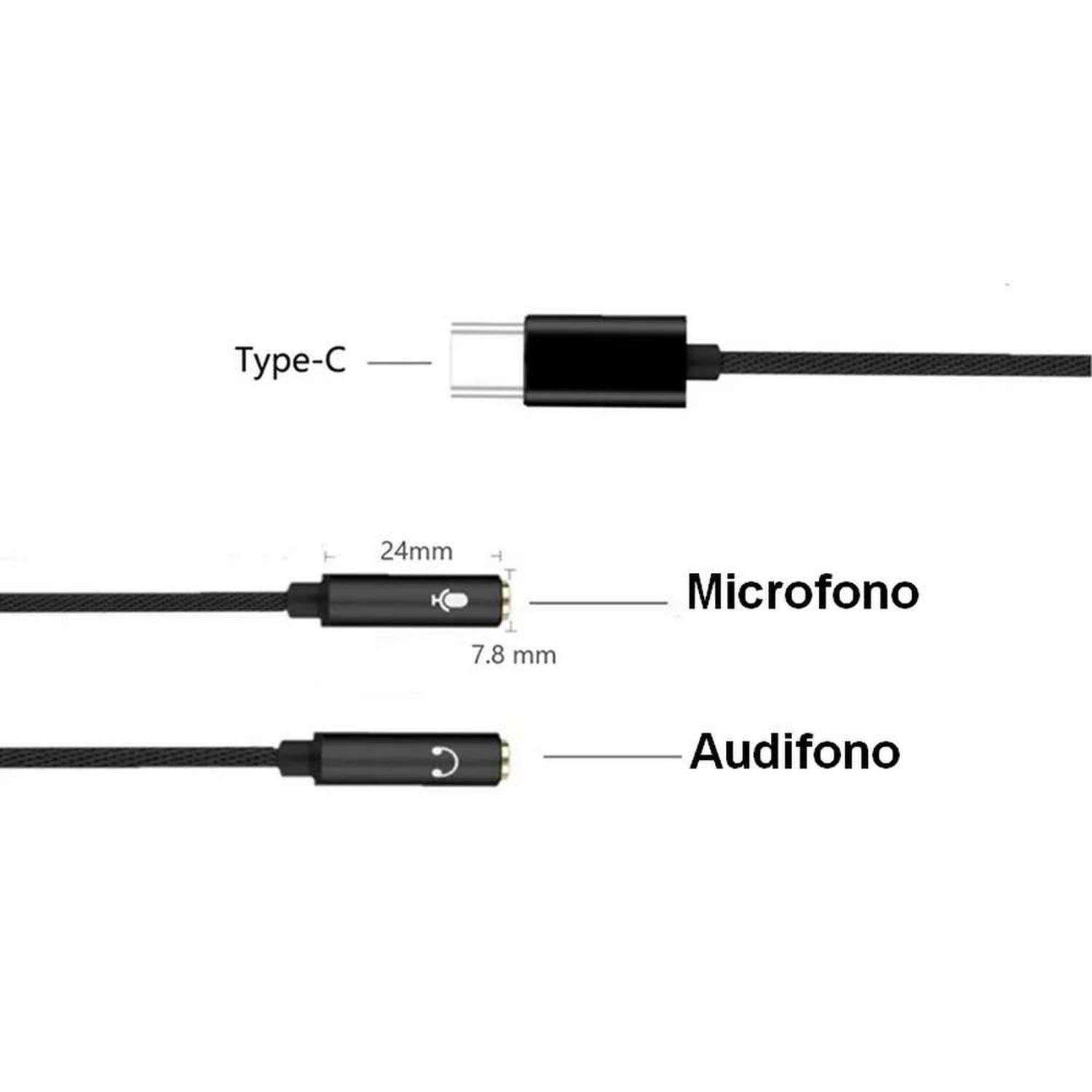 Adaptador Splitter Tipo C Auxiliar Microfono Notebook Celula-5