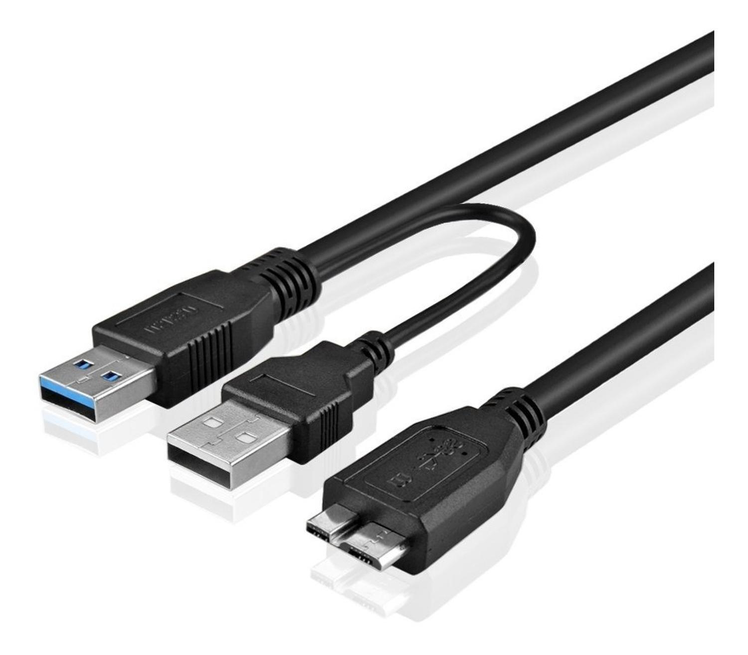 Cable Micro B Usb 3.0 Tipo Y Para Disco Duro Alta Velocidad-0