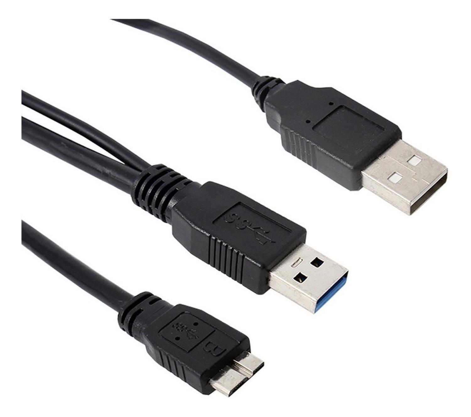 Cable Micro B Usb 3.0 Tipo Y Para Disco Duro Alta Velocidad-1