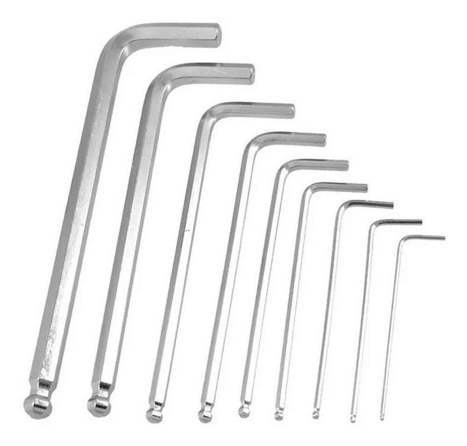 Set Herramienta Llaves Allen Hexagonal Punta Redonda 9pcs-2