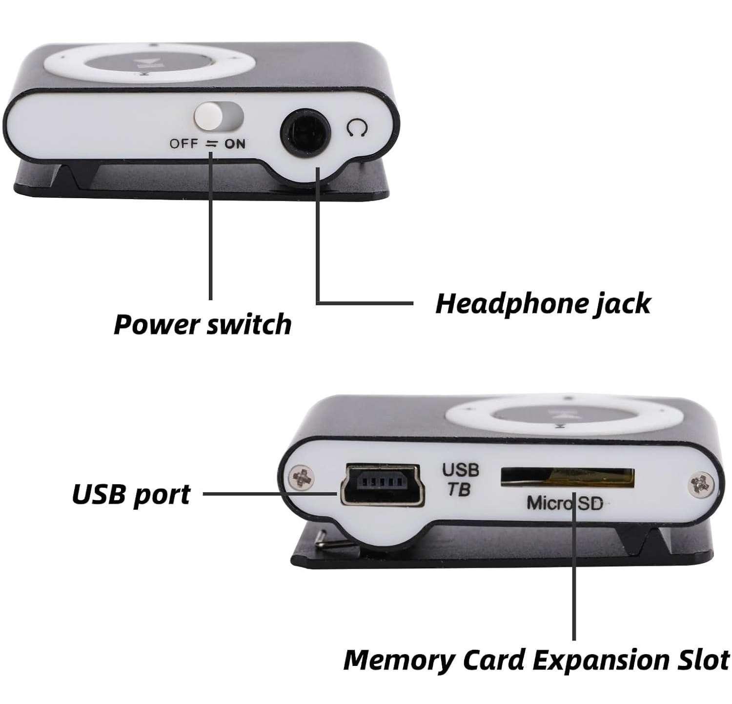 Reproductor Mp3 Recargable Usb Portatil Clip Musica Colores-4