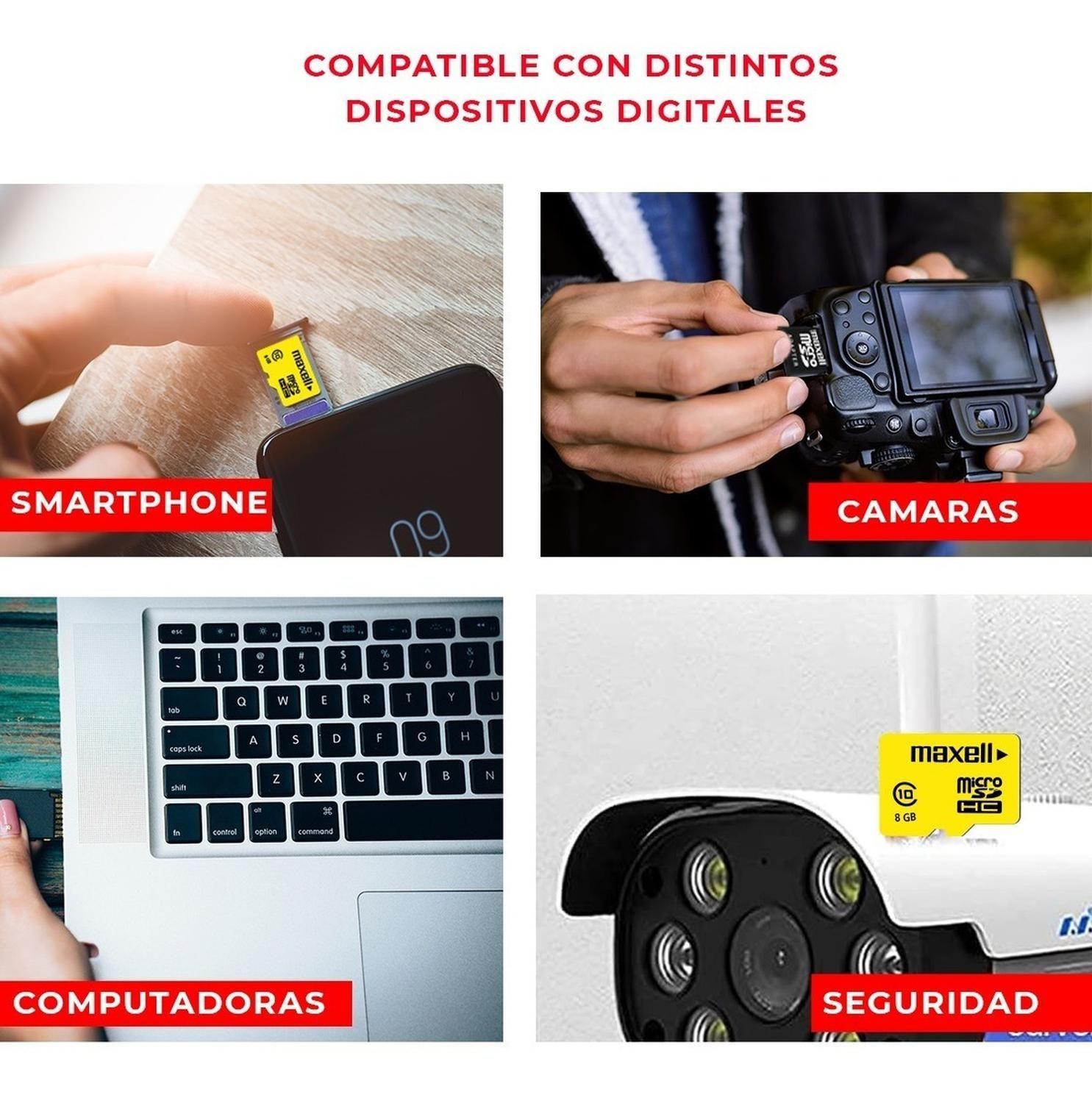 Tarjeta Memoria 8gb Micro Sd Maxell Original + Adaptador Sd-3