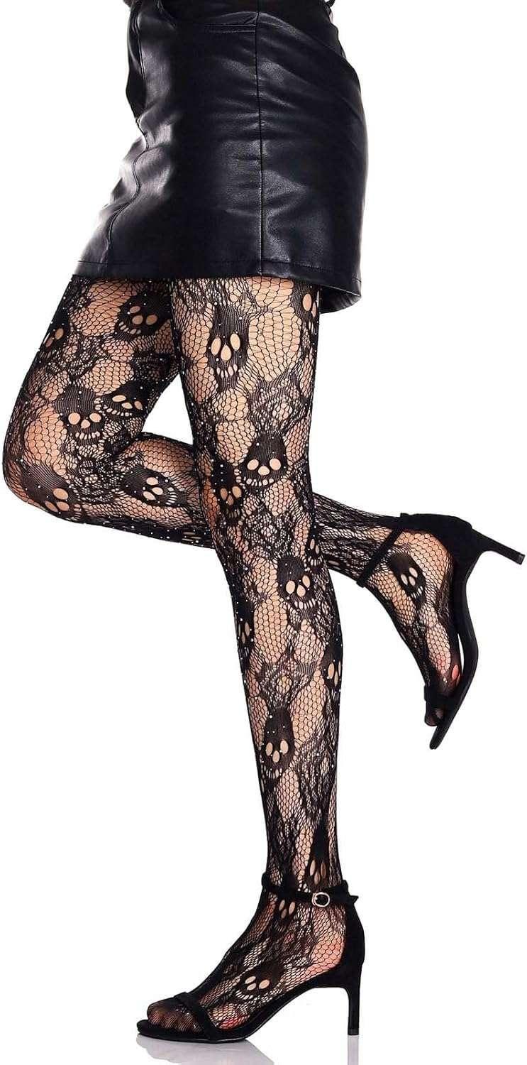 Pantys Media Malla Mujer Gotica Halloween Panties Estandar Diseño 3-4