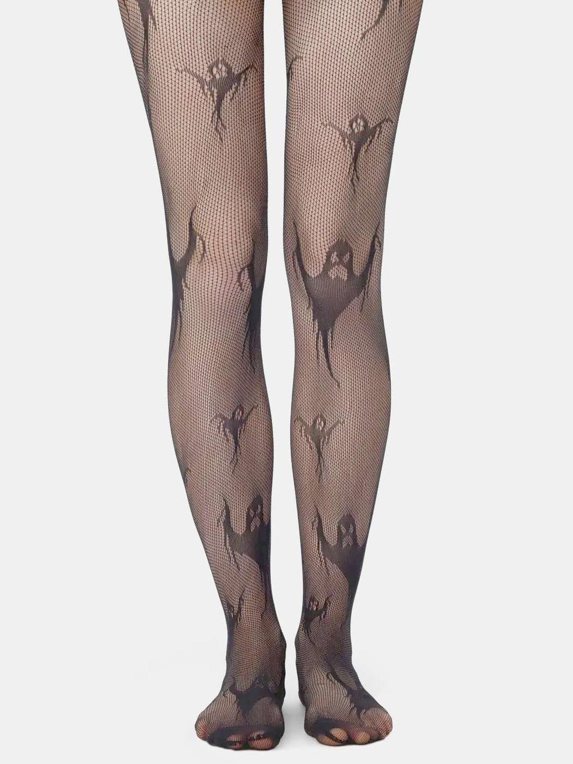 Pantys Media Malla Mujer Gotica Halloween Panties Estandar Diseño 4-2