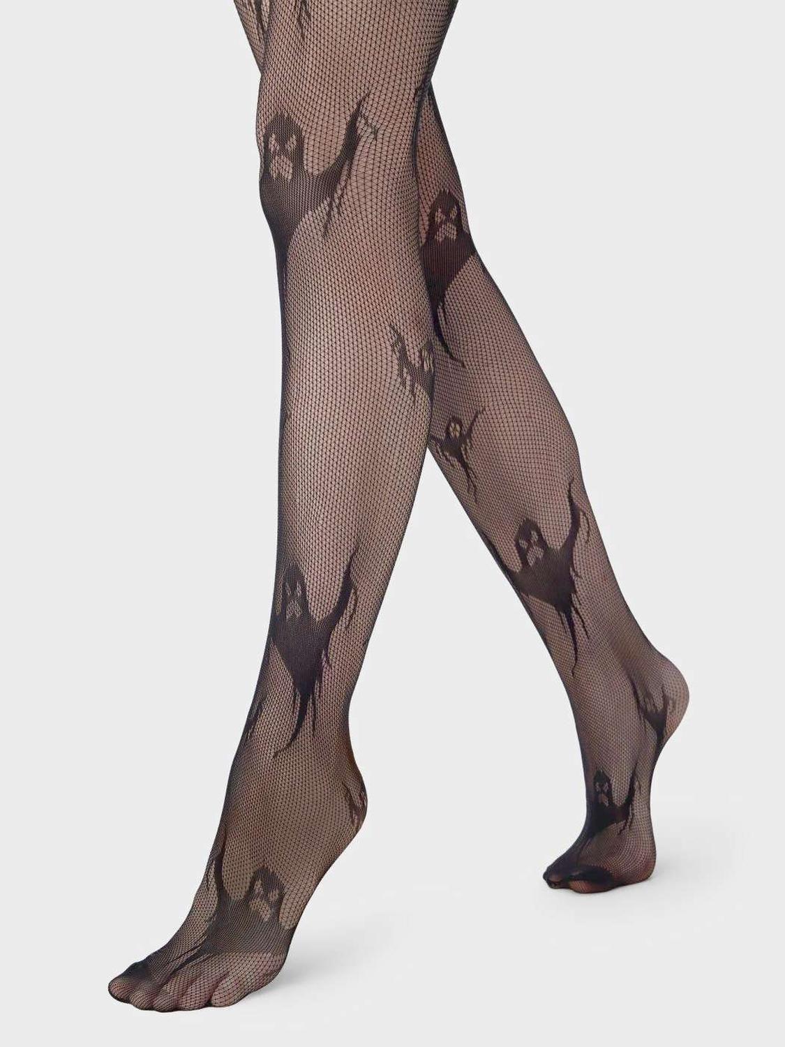 Pantys Media Malla Mujer Gotica Halloween Panties Estandar Diseño 4-5