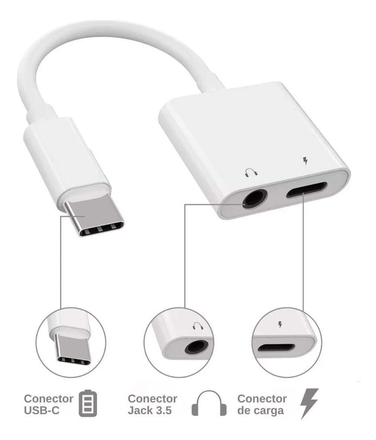 Cable Adaptador Usb Tipo C A Audífonos Audio Carga Celular-2