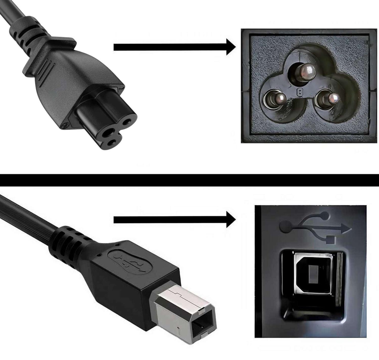 Set Cable Poder Y Usb Impresora Brother Dcp-t725dw Y T720dw-2