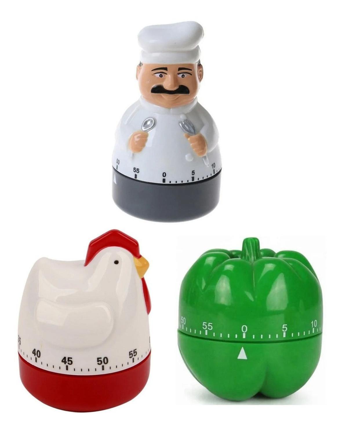 3x Timer Cocina Temporizador De Gallina Cocinero Pimenton-0