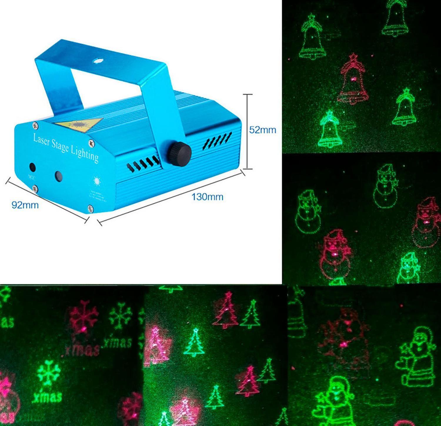 Proyector Luz Laser Fiesta Motivo Navidad 2 Color Ritmico-3