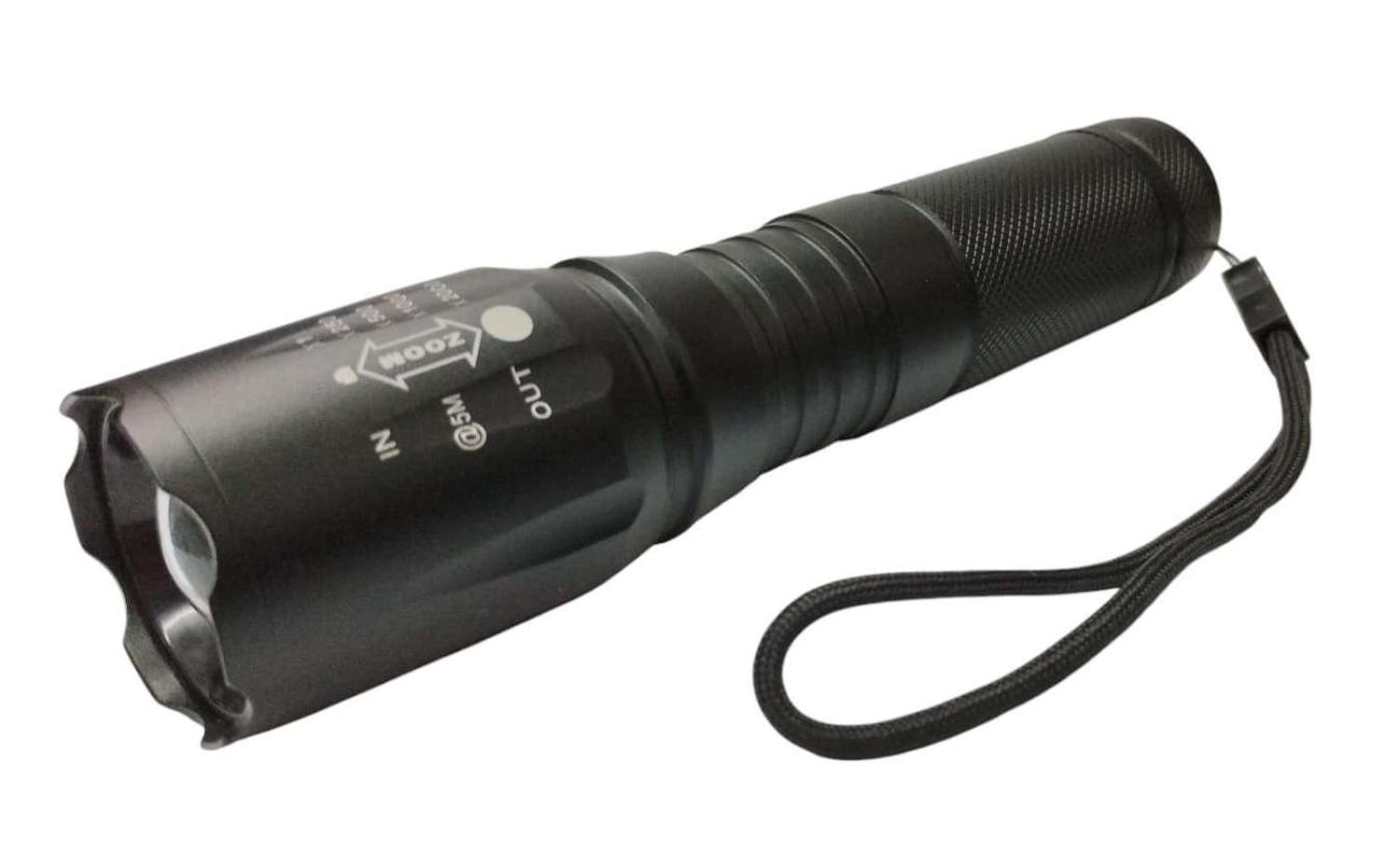 Linterna Tactica Retractil Zoom Luz Led Alta Potencia A Pilas-0