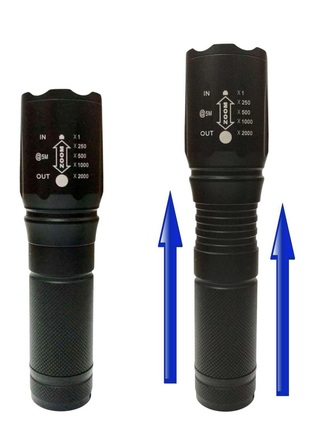 Linterna Tactica Retractil Zoom Luz Led Alta Potencia A Pilas-4