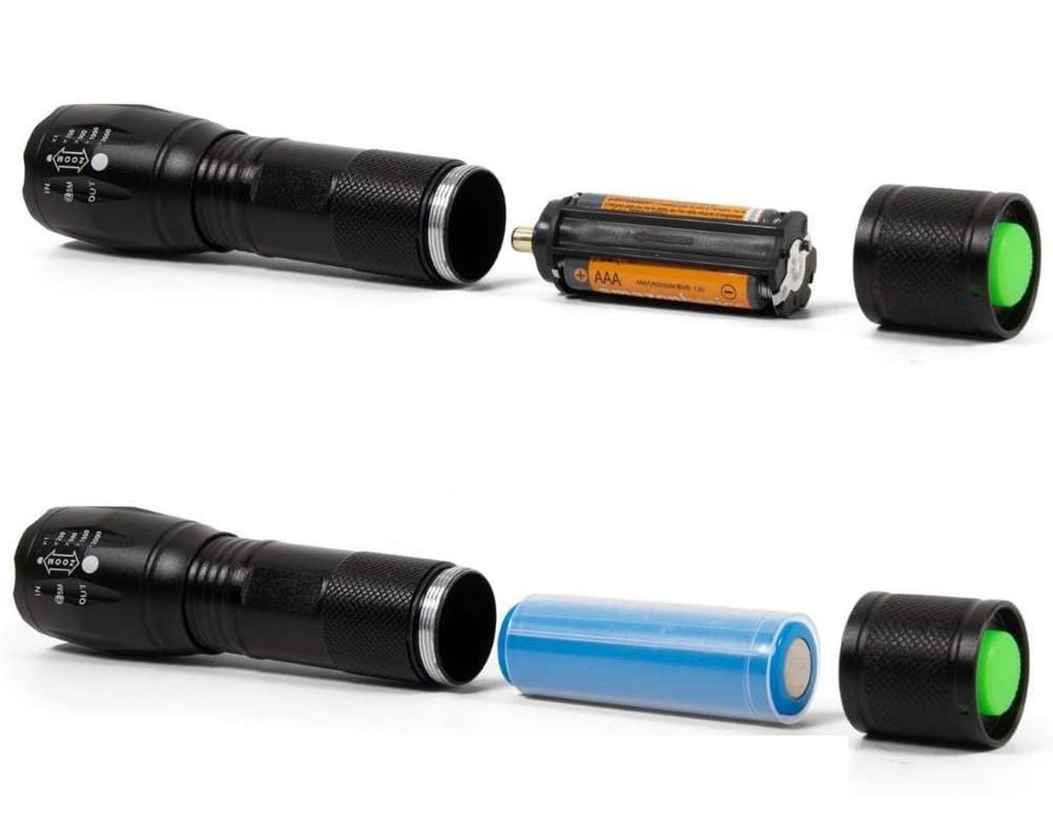 Linterna Tactica Retractil Zoom Luz Led Alta Potencia A Pilas-6