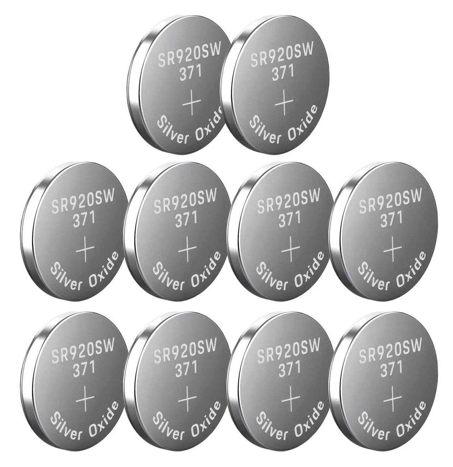 10x Pila Sr920sw Lr920 370 371 171 Ag6 Lr921 Sr921 Tira Pack-1