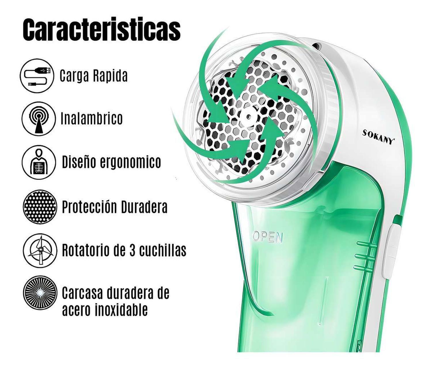 Saca Pelusas Removedor Recargable Pelos Y Mota Ropa Telas-5