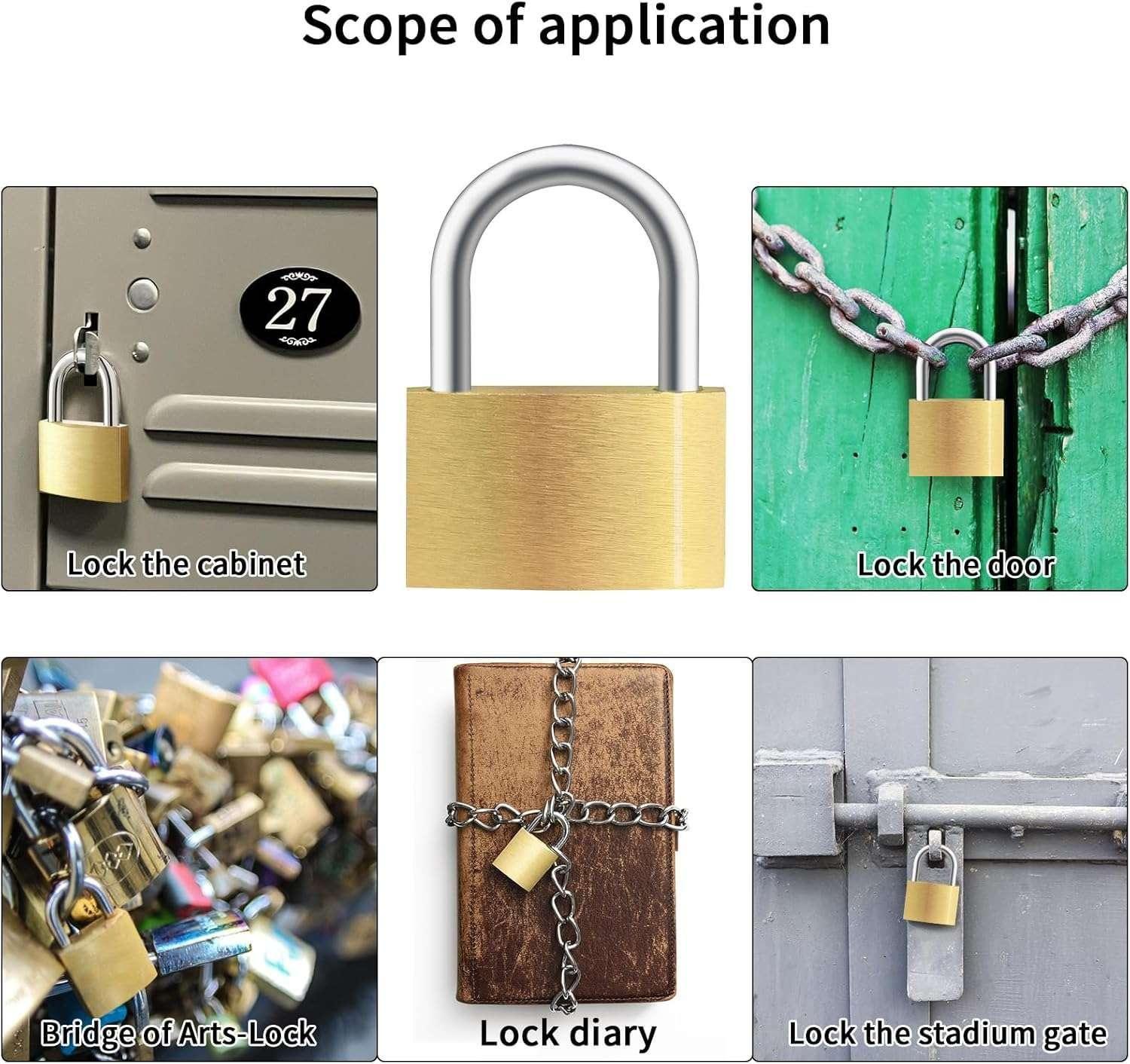 Candado A Llave 32mm Metal Maleta Casillero Equipaje Locker-4