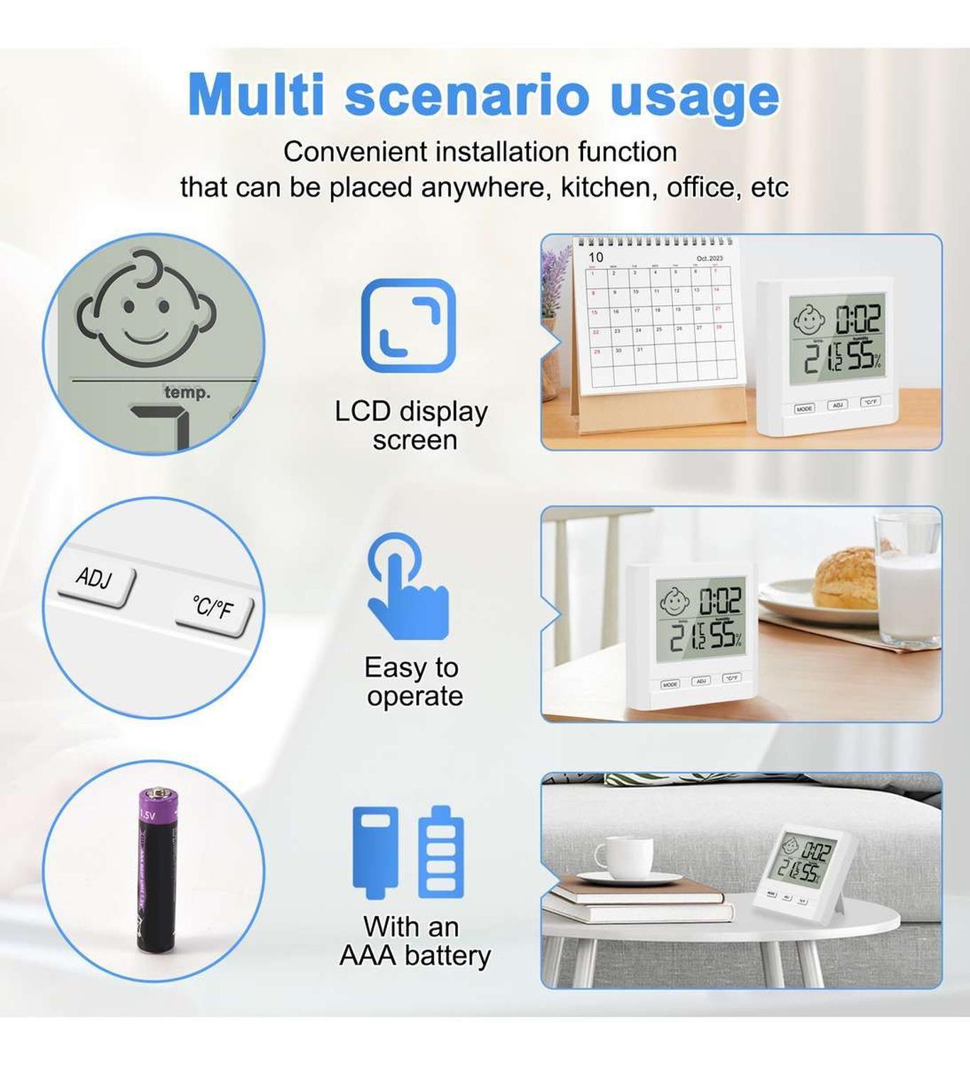 Termohigrometro Medidor De Temperatura Y Humedad Digital-7