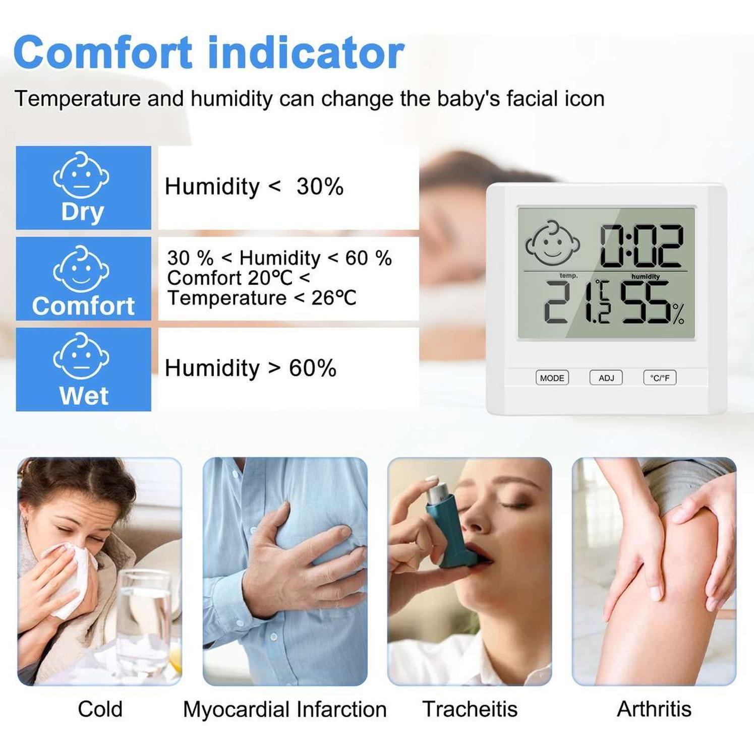 Termohigrometro Medidor De Temperatura Y Humedad Digital-8