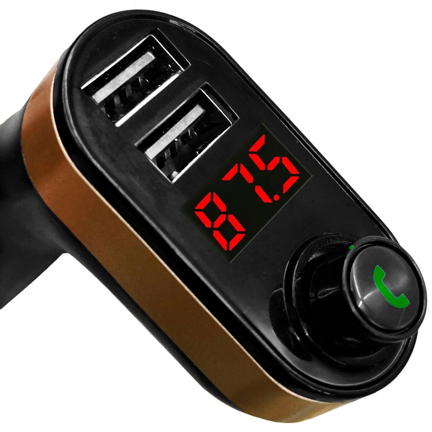 Transmisor Fm Auto Bluetooth Mp3 Manos Libre Pantalla Usb Bt-0