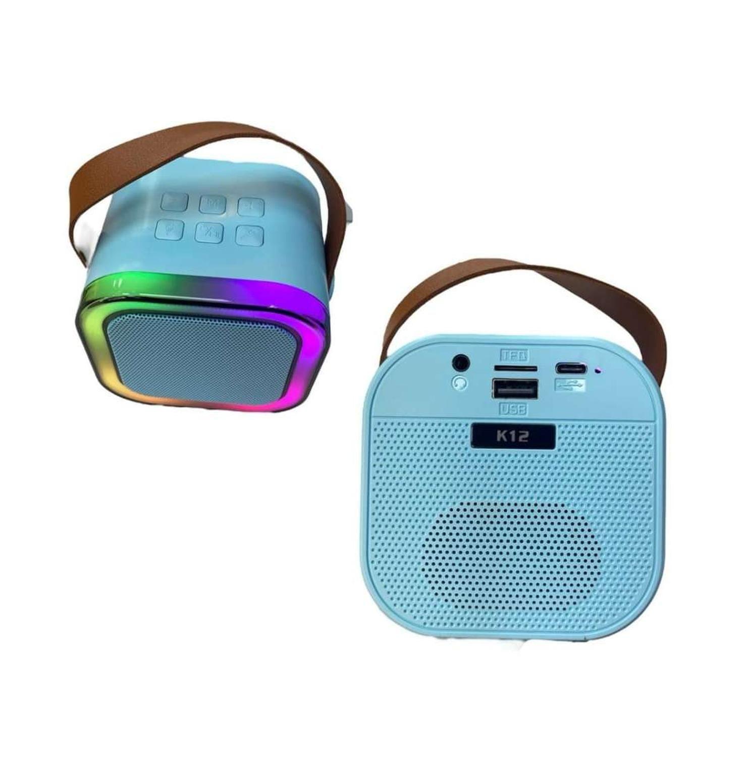 Mini Parlante Karaoke Inalambrico Microfono Luz Usb Aux Bt-6