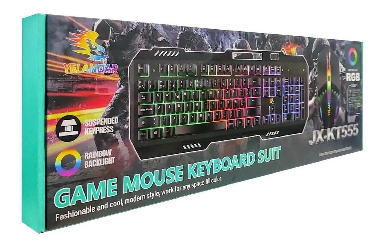 Kit Teclado Mouse Alambric Gamer Retroiluminado Pc Notebook-1