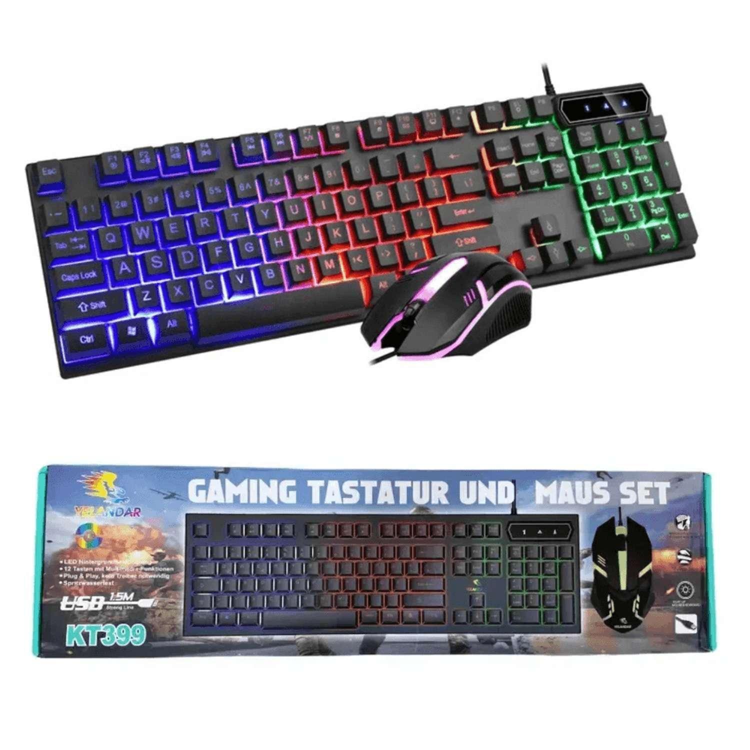 Kit Teclado Mouse Alambric Gamer Retroiluminado Pc Notebook-3