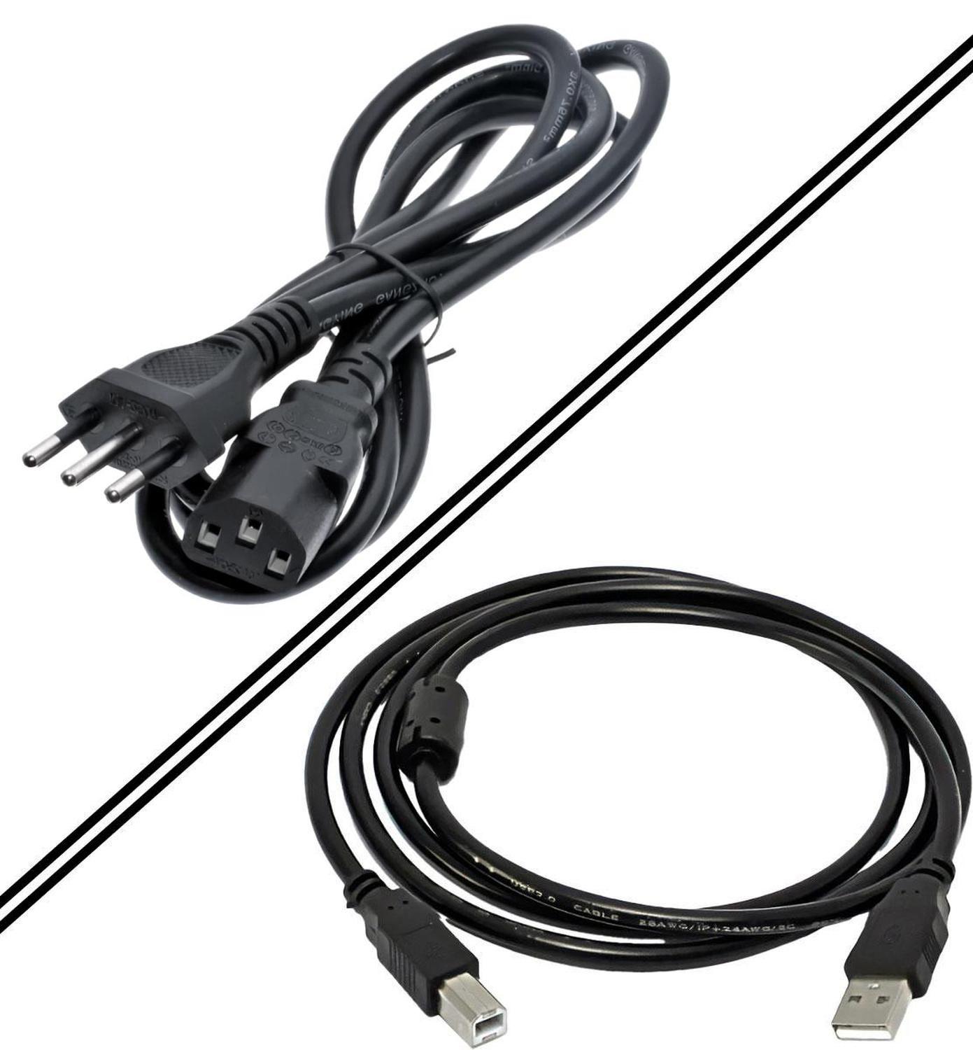 Set Cable Poder Y Usb Impresora Para Hp Canon Epson Brother-3
