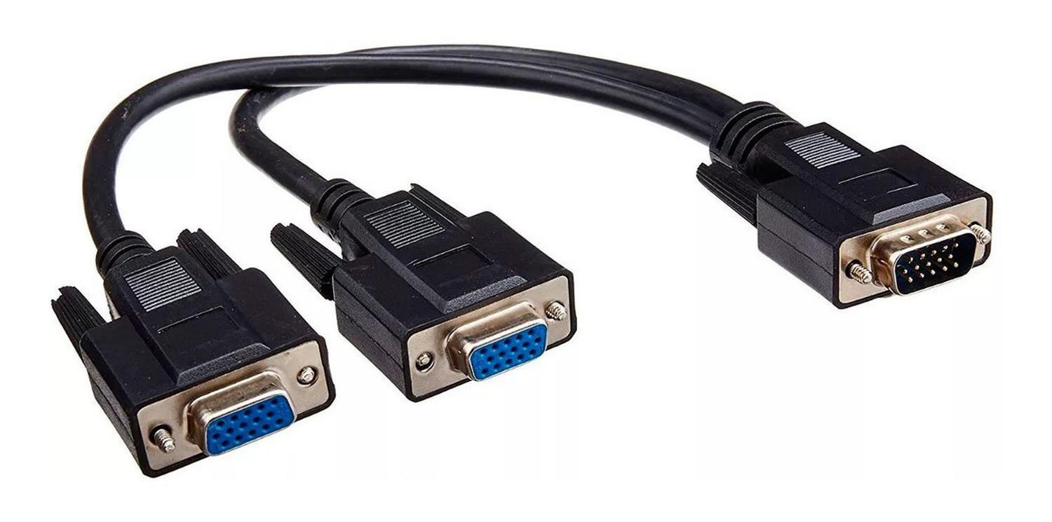 Cable Vga Splitter Tipo Y De 1 PC a 2 Pantallas Duplica Clona Imagen-6