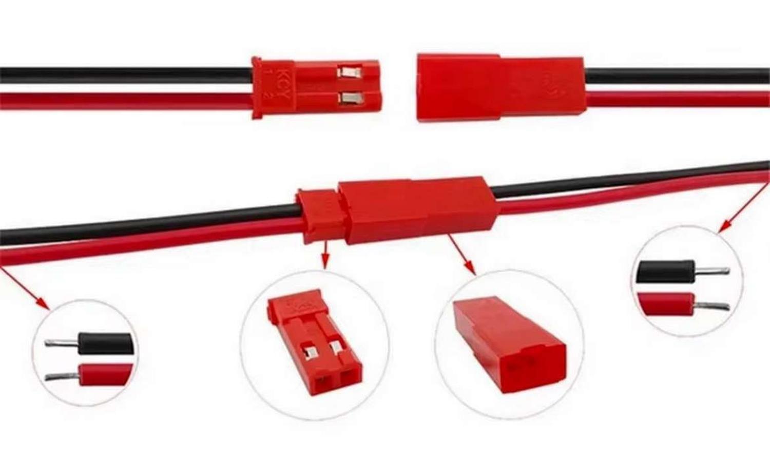 1x Cable Conector JST Macho Hembra 2 Pines 10cm Adaptador-6