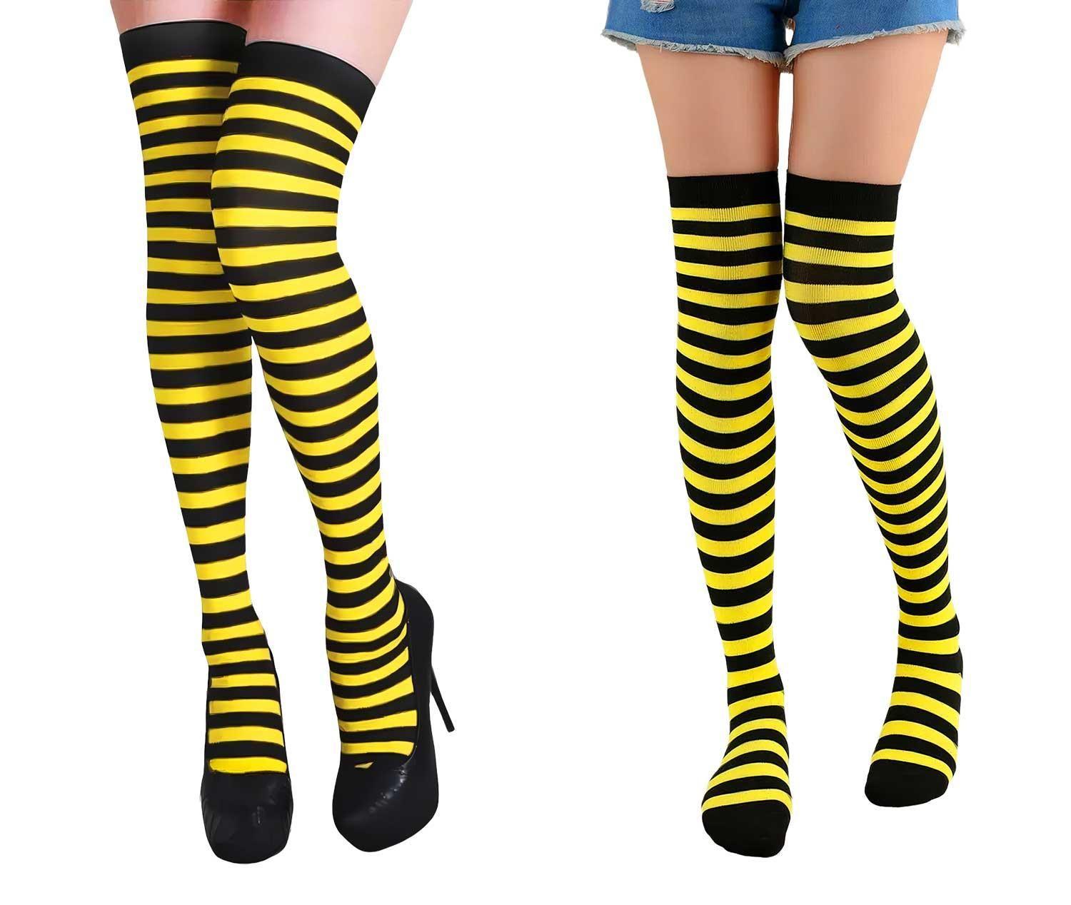 Medias de Abejita Panty Abeja Bucanera Kawaii Rayada Calceta-2